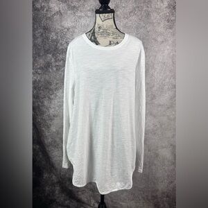 3RD Story Elegant White Stripe and Star Long sleeves Women's Tunic Top Size XL